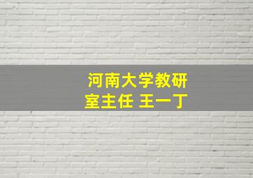 河南大学教研室主任 王一丁